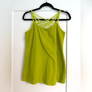 TORRID Chartreuse Lime Green Neon Yellow crisscross scrappy tank size 0